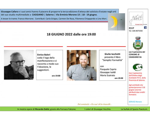 Terza edizione d'attesa del solstizio d'estate negli orti dello studio multimediale dell'Architetto Cafaro
