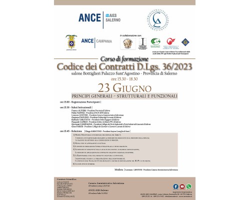 CORSO DI FORMAZIONE - Codice dei Contratti D.LGS. 36/2023