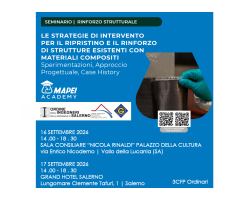 Seminario. Rinforzo strutturale Eventi posticipati al 16 -17 settembre.