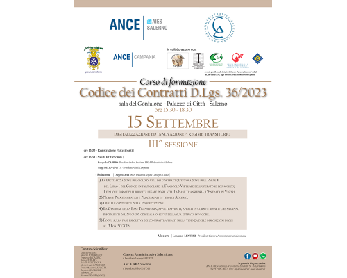 CORSO DI FORMAZIONE - Codice dei Contratti D.LGS. 36/2023