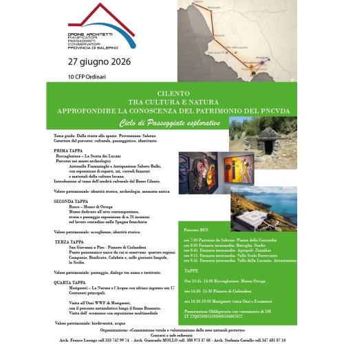 CILENTO TRA CULTURA E NATURA APPROFONDIRE LA CONOSCENZA DEL PATRIMONIO DEL PNCVDA