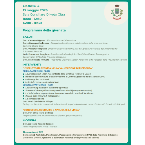 PERCORSO DI FORMAZIONE PROFESSIONALE PER I TECNICI DELLA REGIONE CAMPANIA CON FOCUS SULLE PROCEDURE VIA