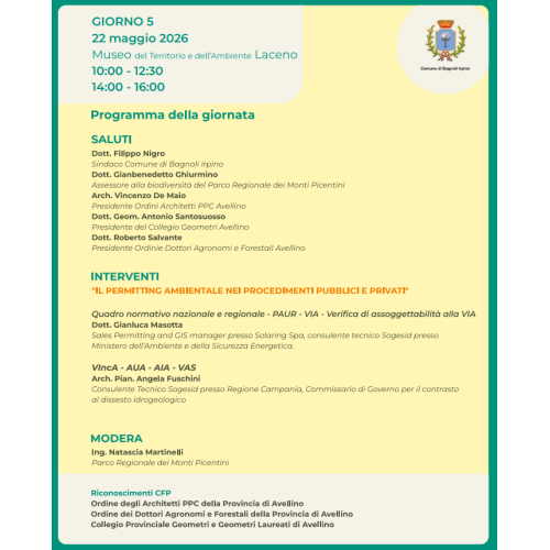 PERCORSO DI FORMAZIONE PROFESSIONALE PER I TECNICI DELLA REGIONE CAMPANIA CON FOCUS SULLE PROCEDURE VIA