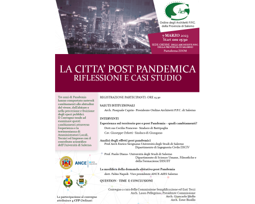 LA CITTA’ POST PANDEMICA RIFLESSIONI E CASI STUDIO