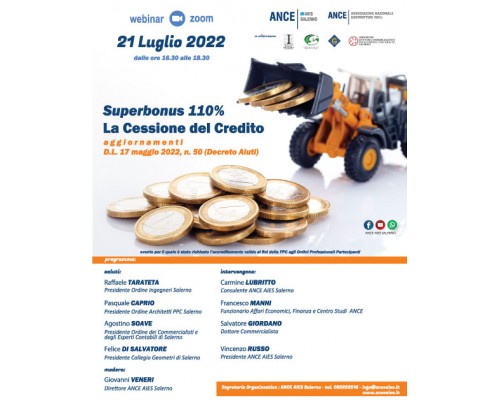  Superbonus 110% - La Cessione del Credito – Aggiornamenti